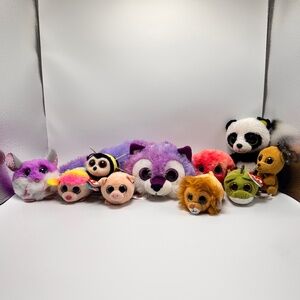 Ty Puffies & Ty Teeny Tys & Ty Beanie Boos & Fiesta Big Eye Plush Lot of 10
